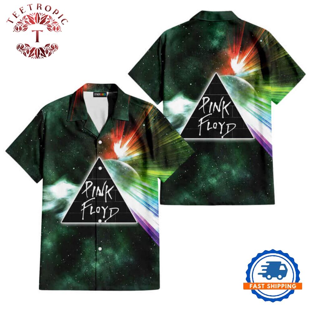 Dark Side Of Moon Galaxy Green Pink Floyd Hawaiian Shirt