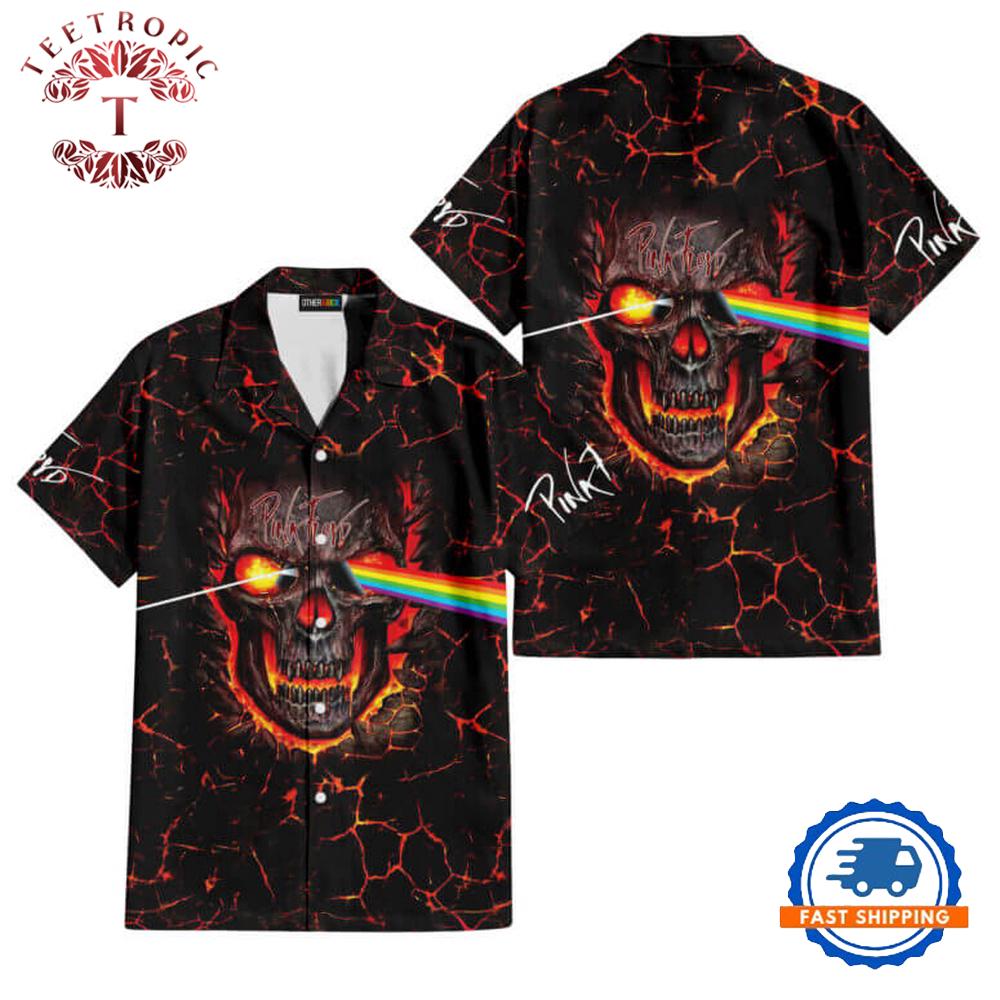 Dark Side Of Skull Magma Pink Floyd Hawaiian Shirt