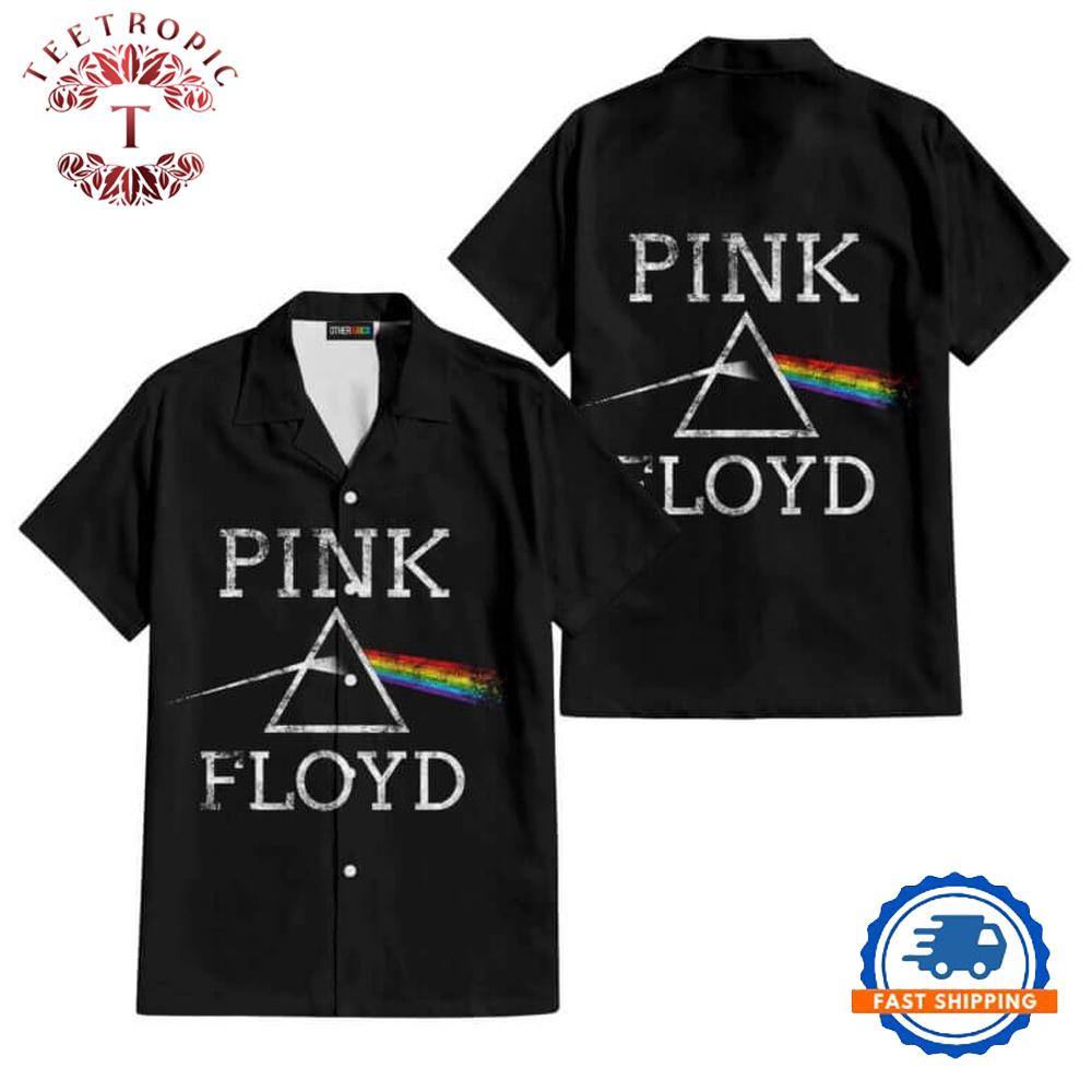 Dark Side Of The Moon Distressed Hawaiian Pink Floyd Shirt