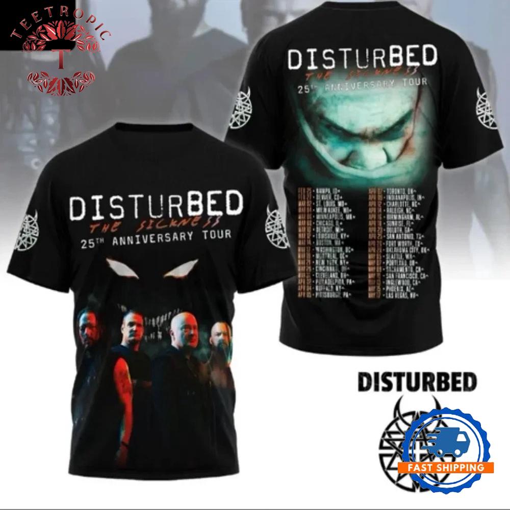 Disturbed 25th Anniversary 3D T Shirt