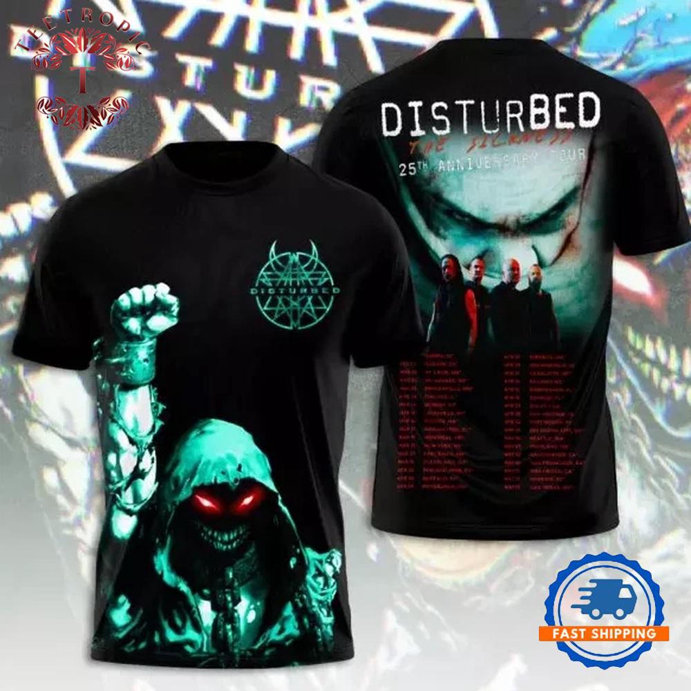 Disturbed Band 2025 Tour 3D T-Shirt