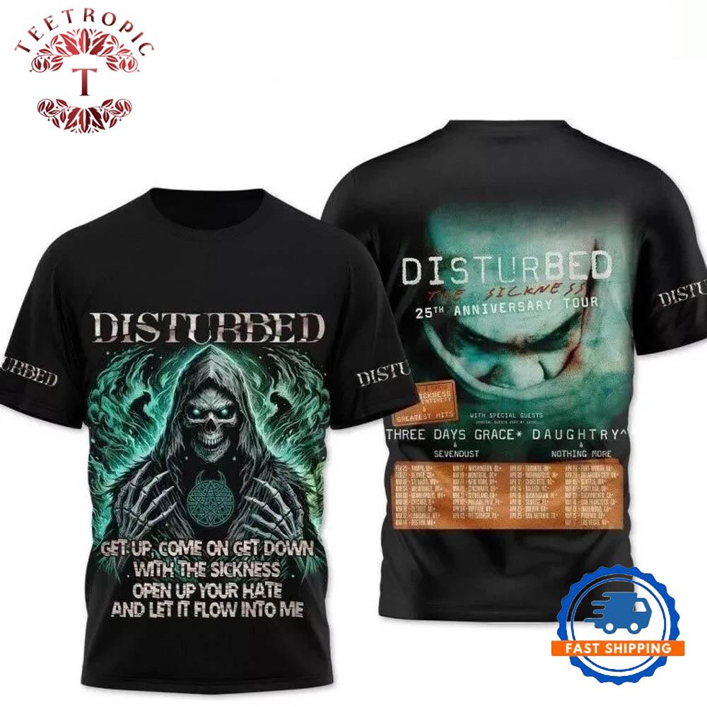 Disturbed Get Up Come On Get Down With The Sickness 3D T Shirt