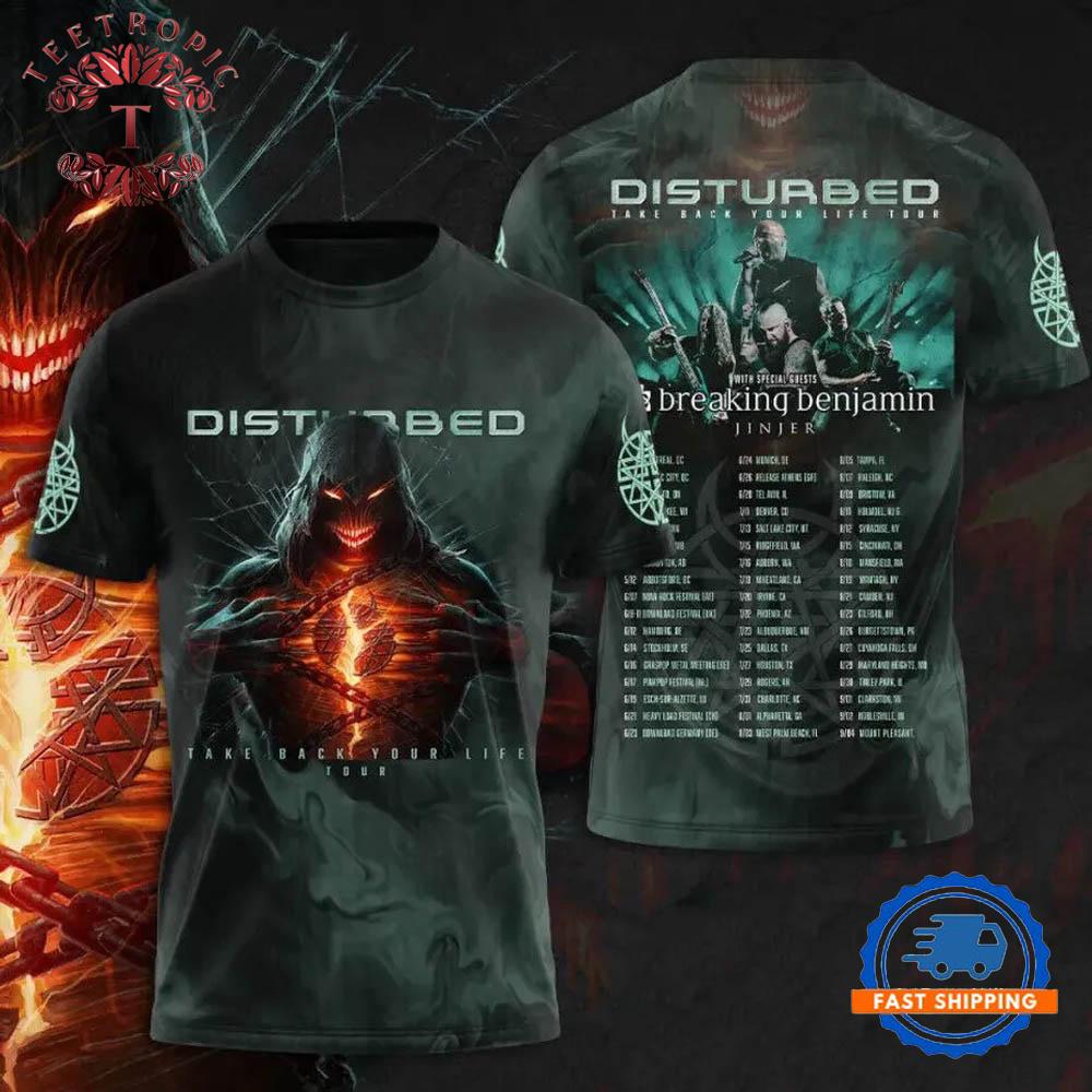 Disturbed Music Band Tour 3D T-Shirt