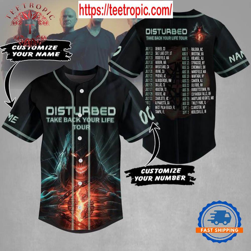 Disturbed Take Back Your Life Tour Personalized Baseball Jersey