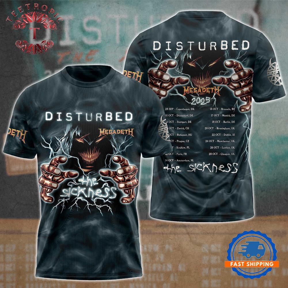 Disturbed x Megadeth All Over Print T Shirt