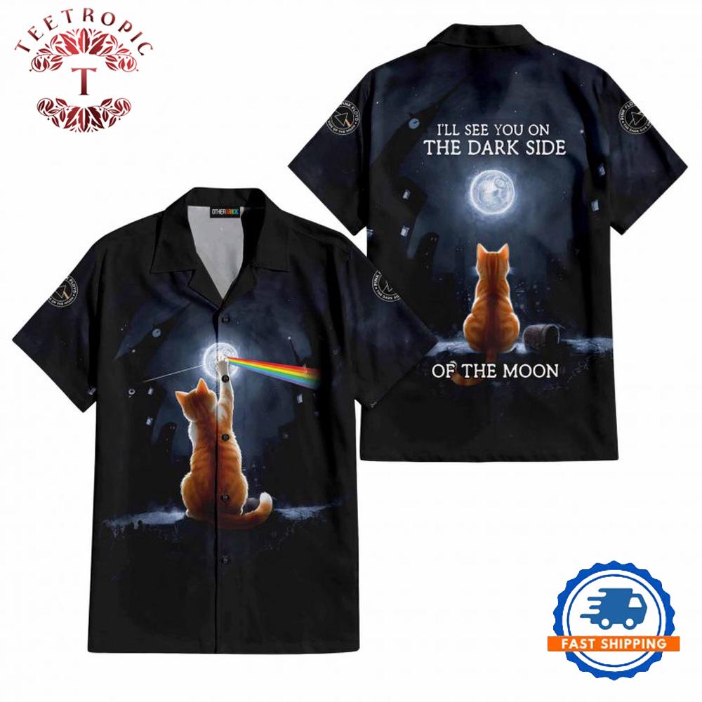 I Will See You On The DSOTM Black Yellow Cat Pink Floyd Hawaiian Shirt