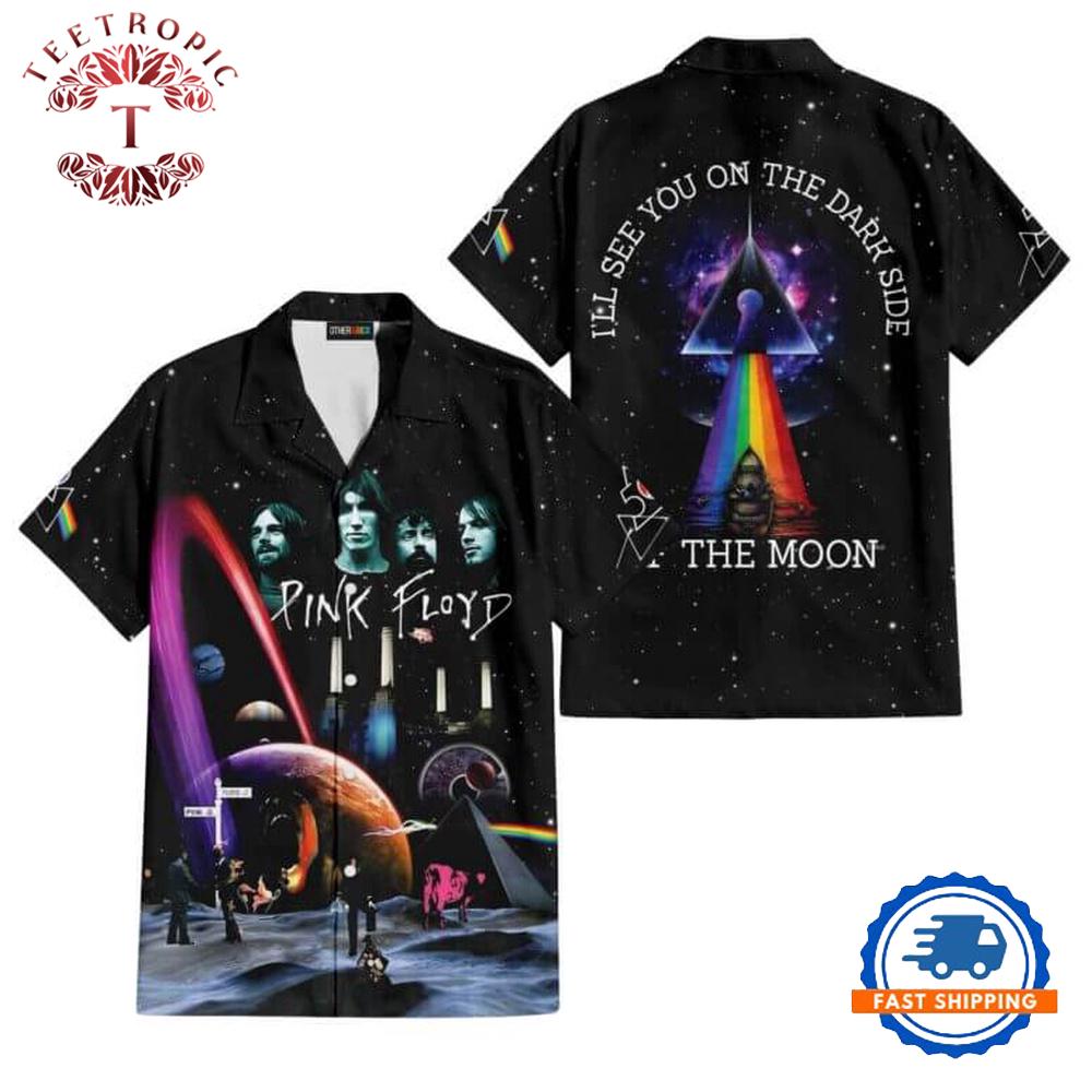 I’ll see you on the DSOTM Pink Floyd Album Collage Hawaiian Shirt