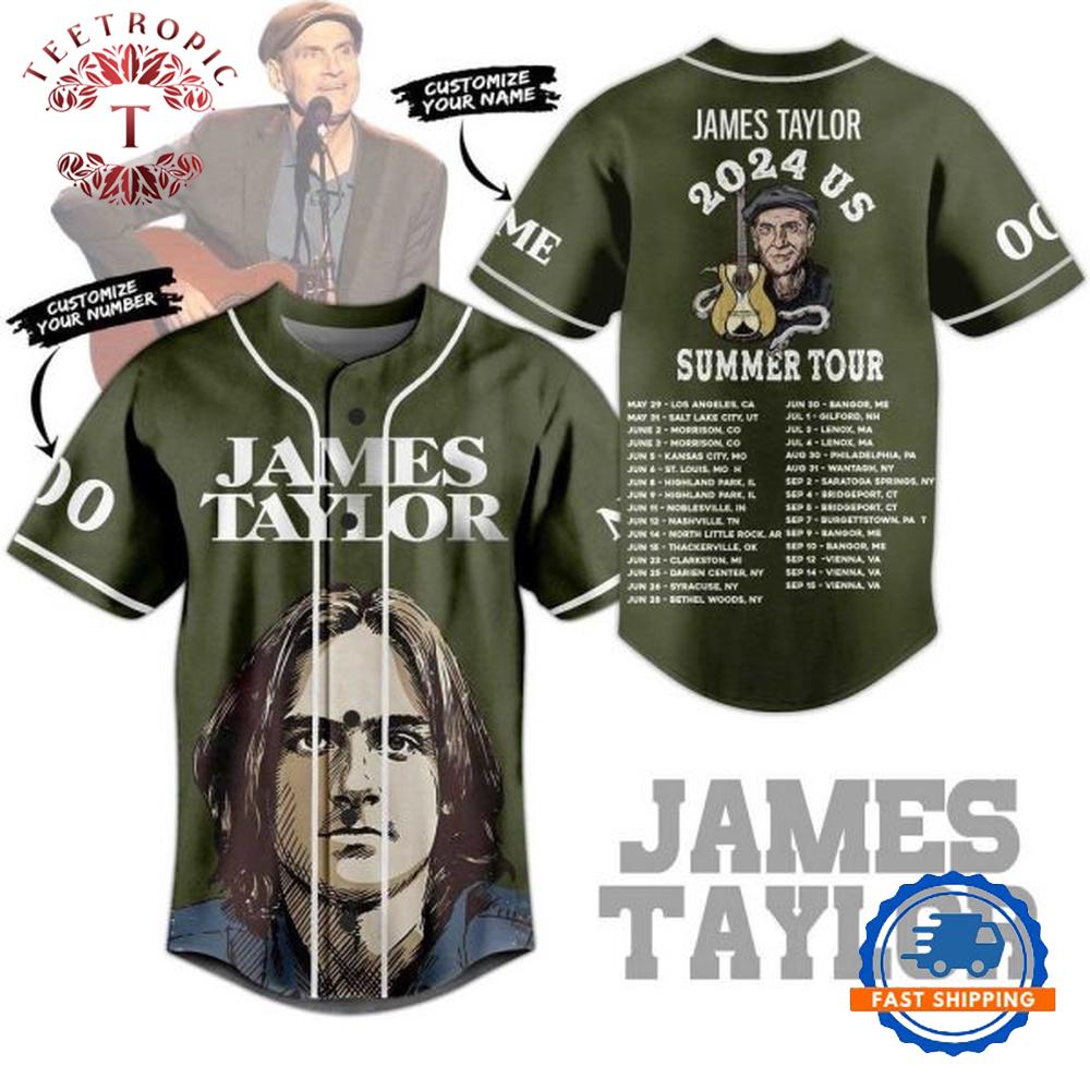 James Taylor 2024 US Summer Tour Custom Baseball Jersey