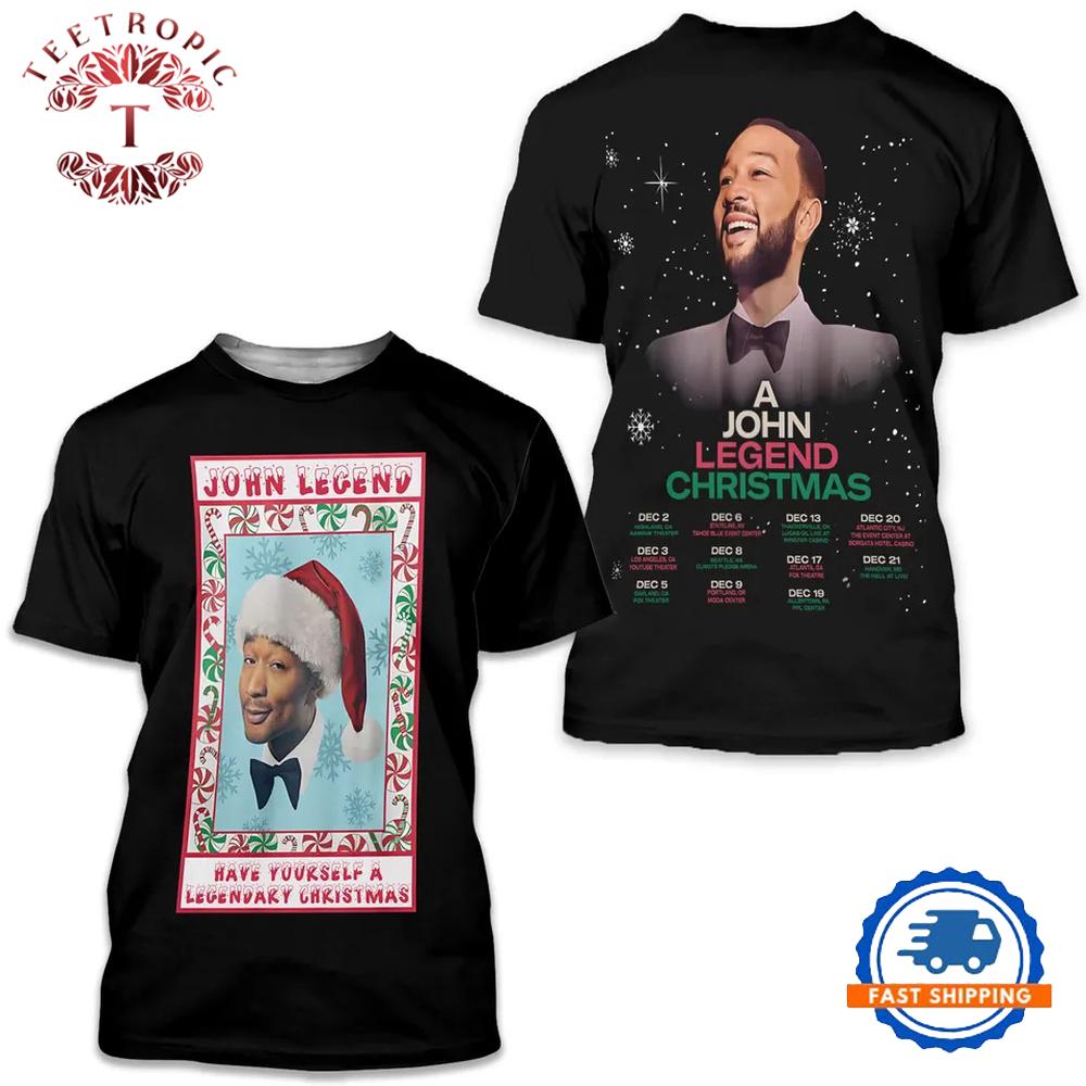 John Legend A Legendary Christmas Tour 3D T-Shirt
