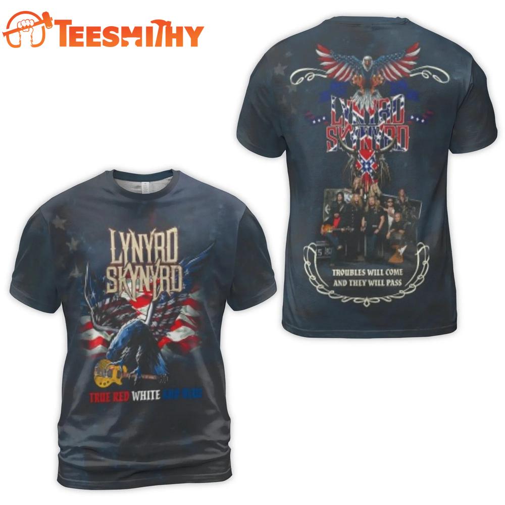 Lynyrd Skynyrd American Flag Eagle Graphic 3D T-Shirt
