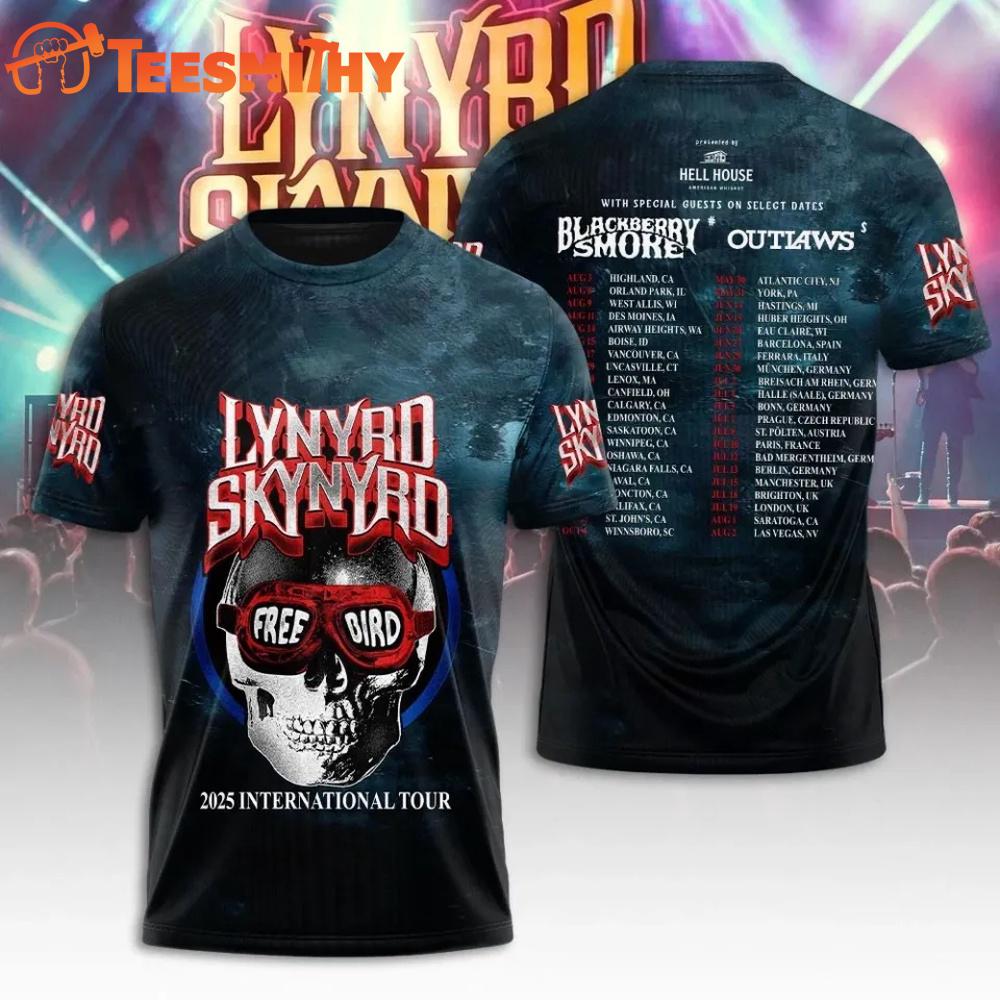 Lynyrd Skynyrd Celebrating 50 Years 2025 International Tour T Shirt