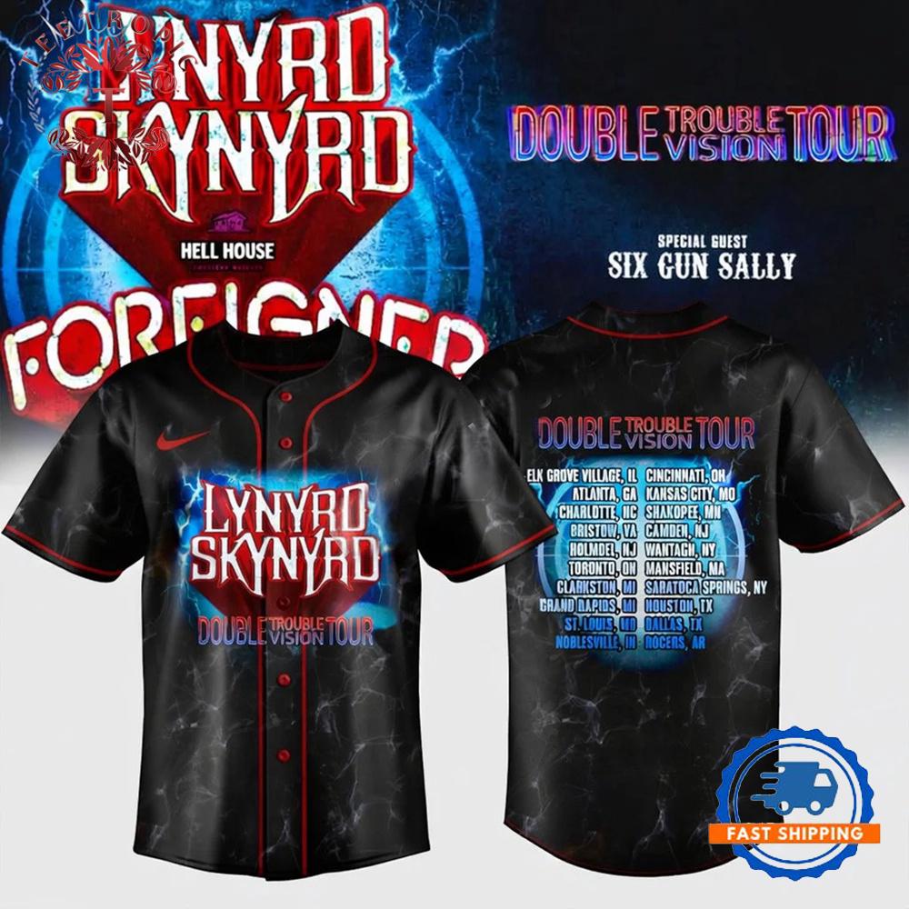 Lynyrd Skynyrd Double Trouble Double Vision Tour Baseball Jersey