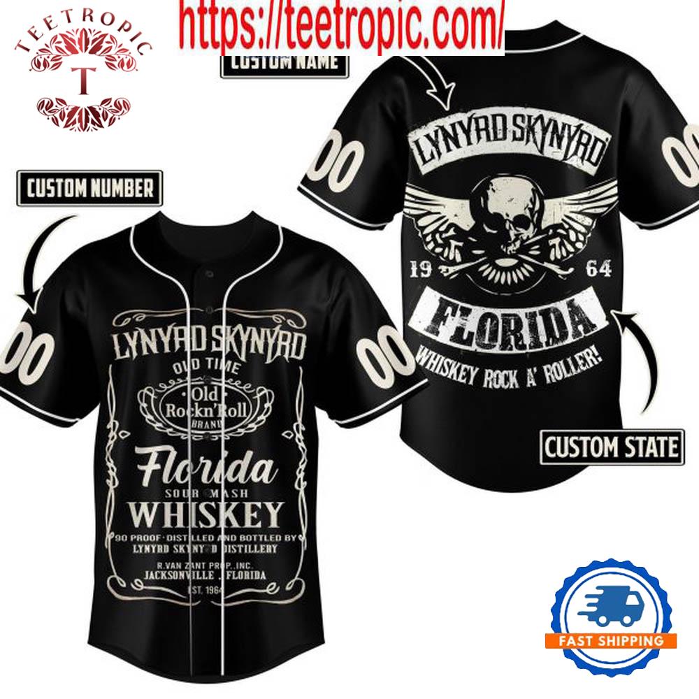 Lynyrd Skynyrd Florida Whiskey Rock A Roller Personalized Baseball Jersey