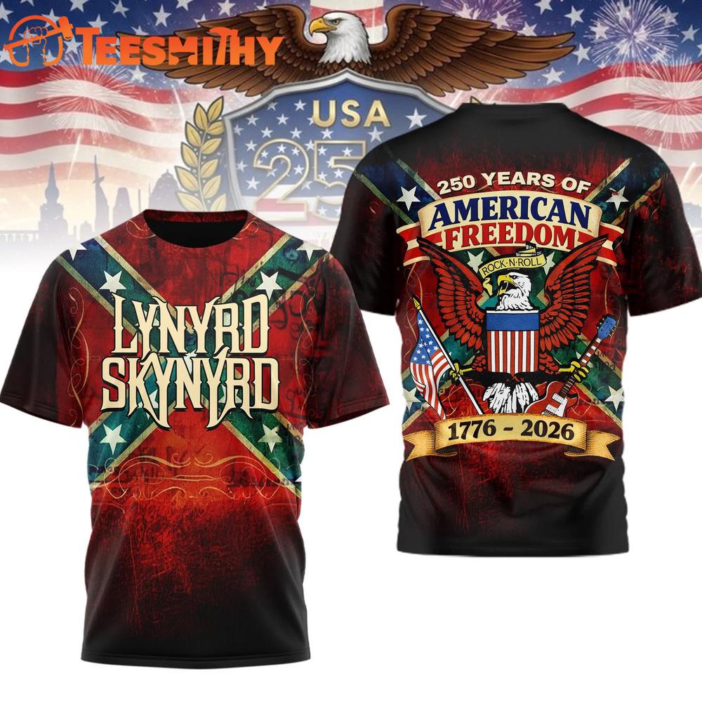Lynyrd Skynyrd Merch 250 Years Of American Freedom 3D Shirt