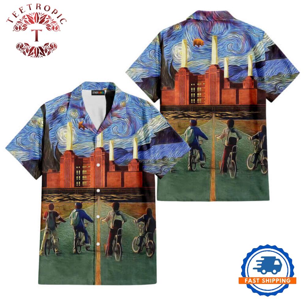 Pigs Can Fly Stranger Things x Animals Pink Floyd Hawaiian Shirt
