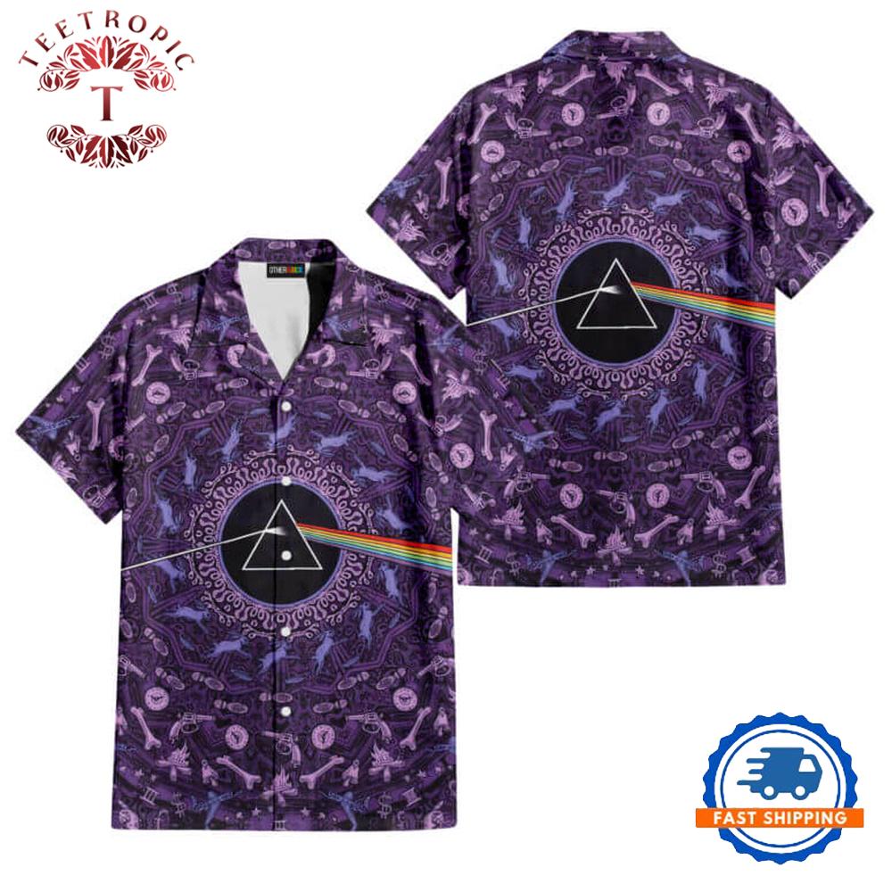 Pink Floyd Dark Side of the Moon Album Psychedelic Hawaiian Shirt