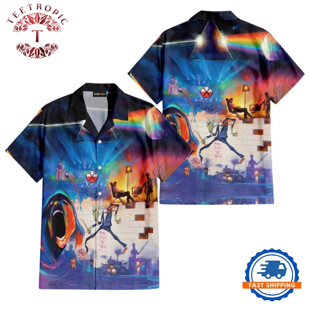 Pink Floyd The Wall Dark Side of The Moon Fine Art Hawaiian Shirt