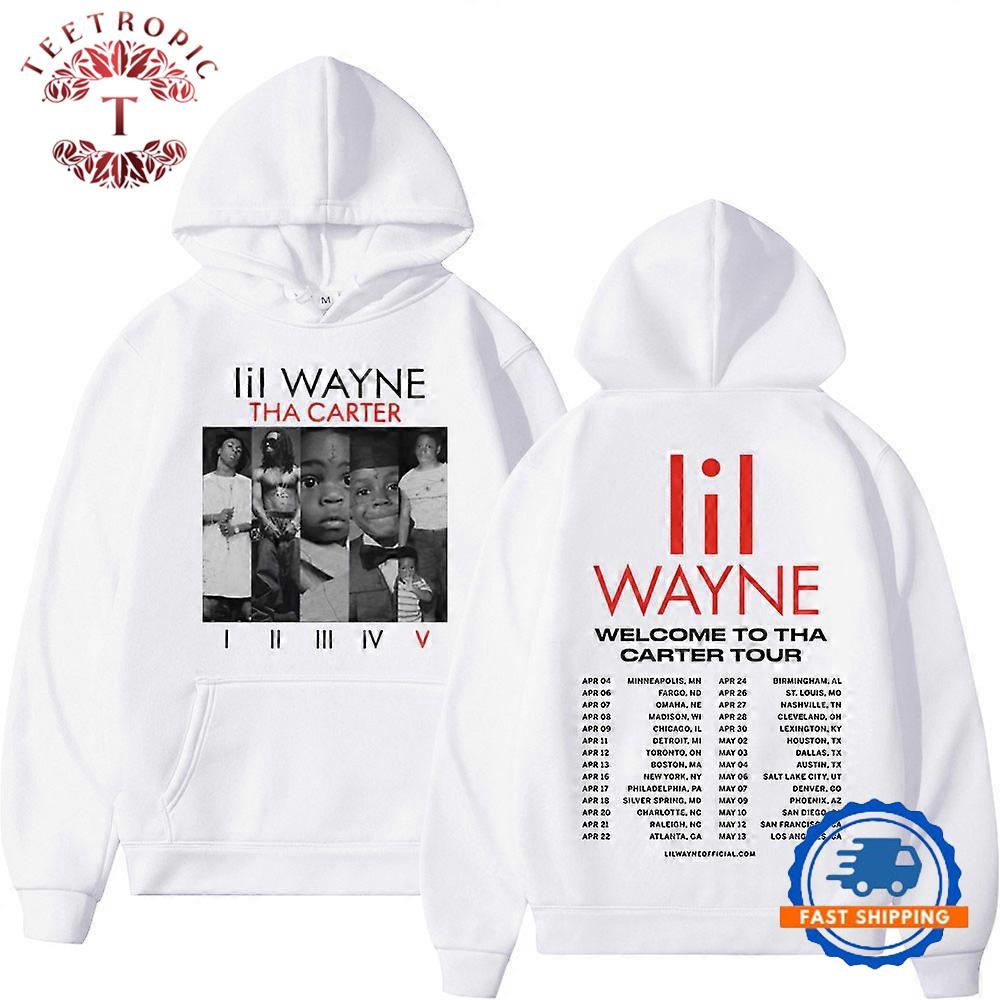 Rapper Lil Wayne The Carter Tour White Hoodie