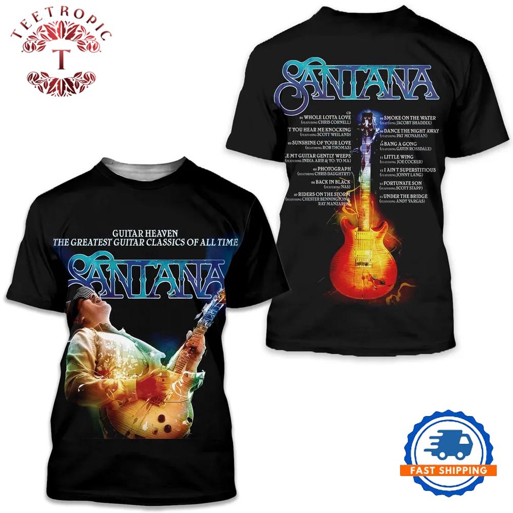 Santana Rock Band 3D Print T Shirt