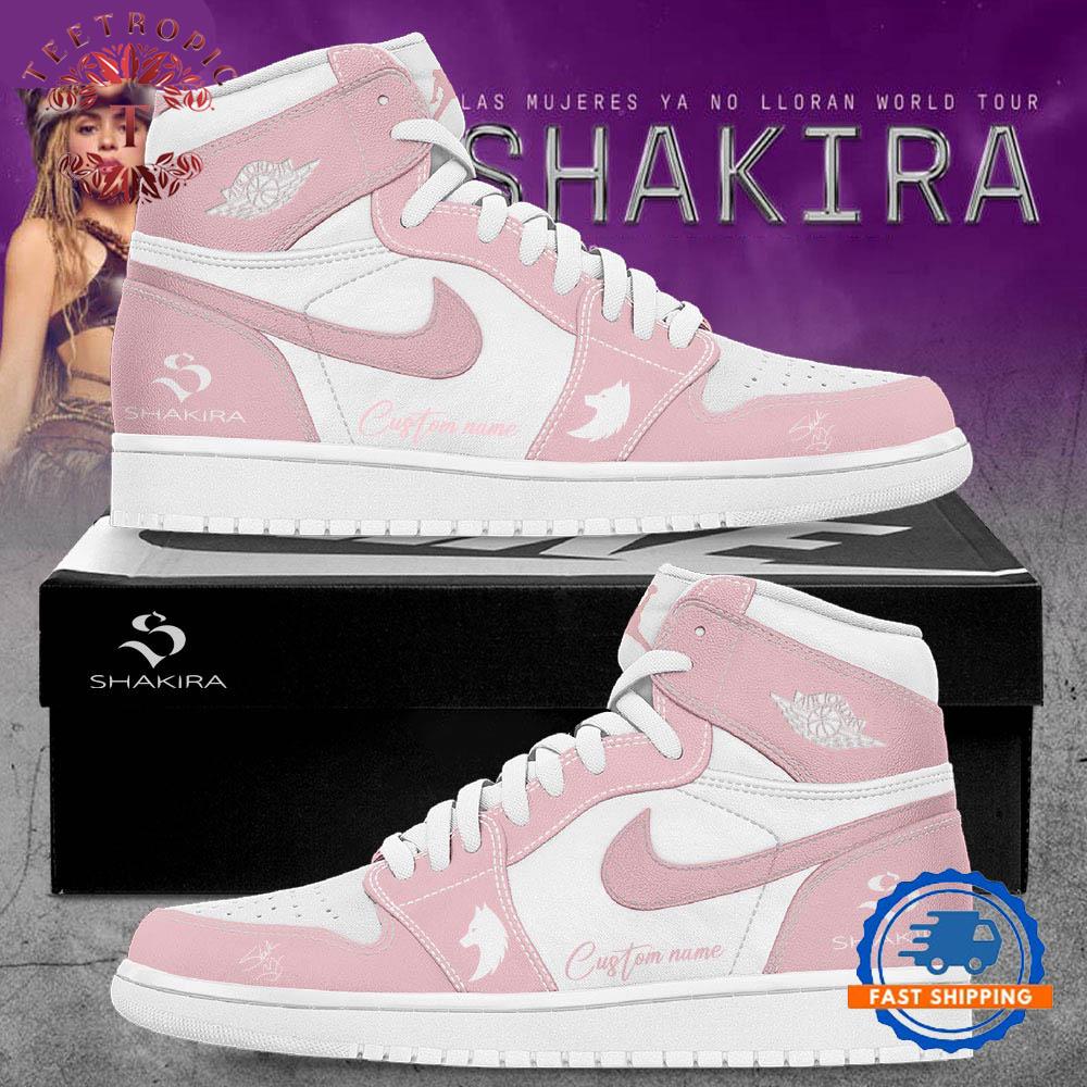 Shakira Las Mujeres Ya No Lloran Tour 2026 Custom Name Pink Air Jordan 1 Shoes