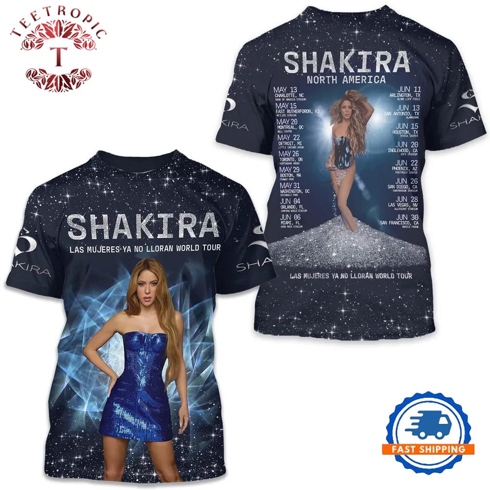 Shakira Las Mujeres Ya No Lloran World Tour 2025 North America T-Shirt