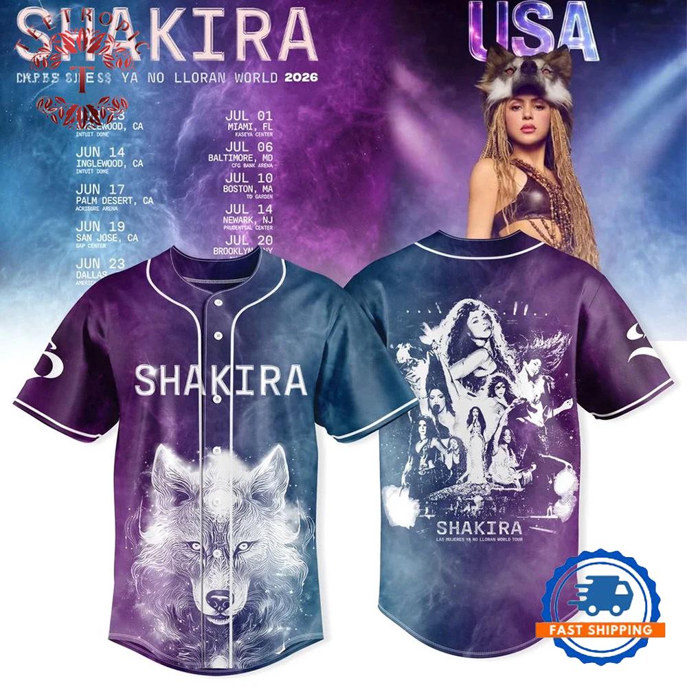 Shakira Las Mujeres Ya No Lloran World Tour Edition Baseball Jersey