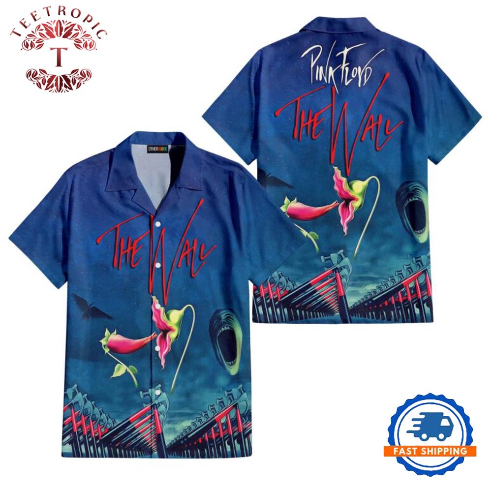 The Wall Hammer Flower Screaming Face Pink Floyd Hawaiian Shirt