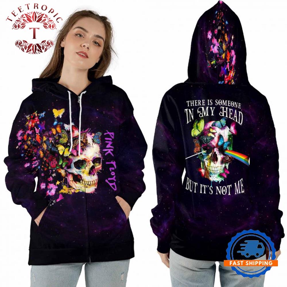 There Is Someone In My Head Skull Flower Pink Floyd Hoodie Shirt