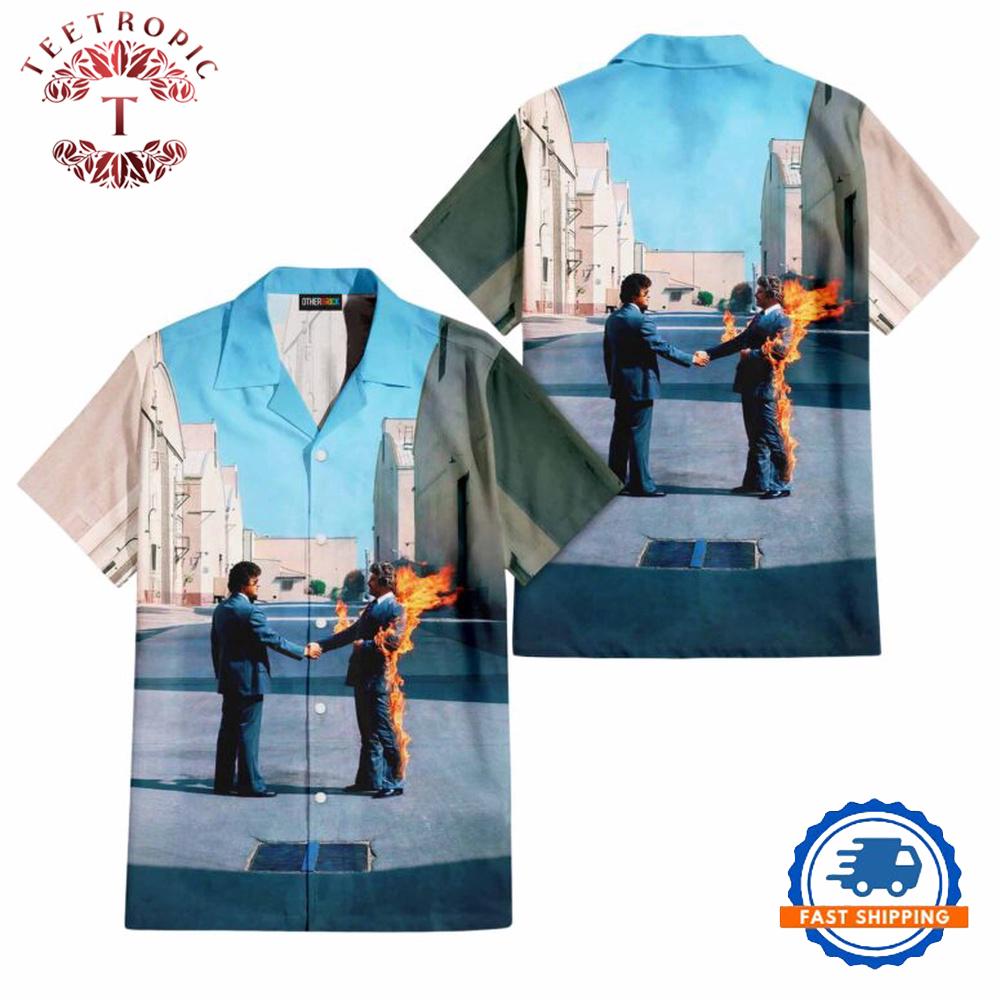 Wish You Were Here Album Cover HandShake Pink Floyd Hawaiian Shirt