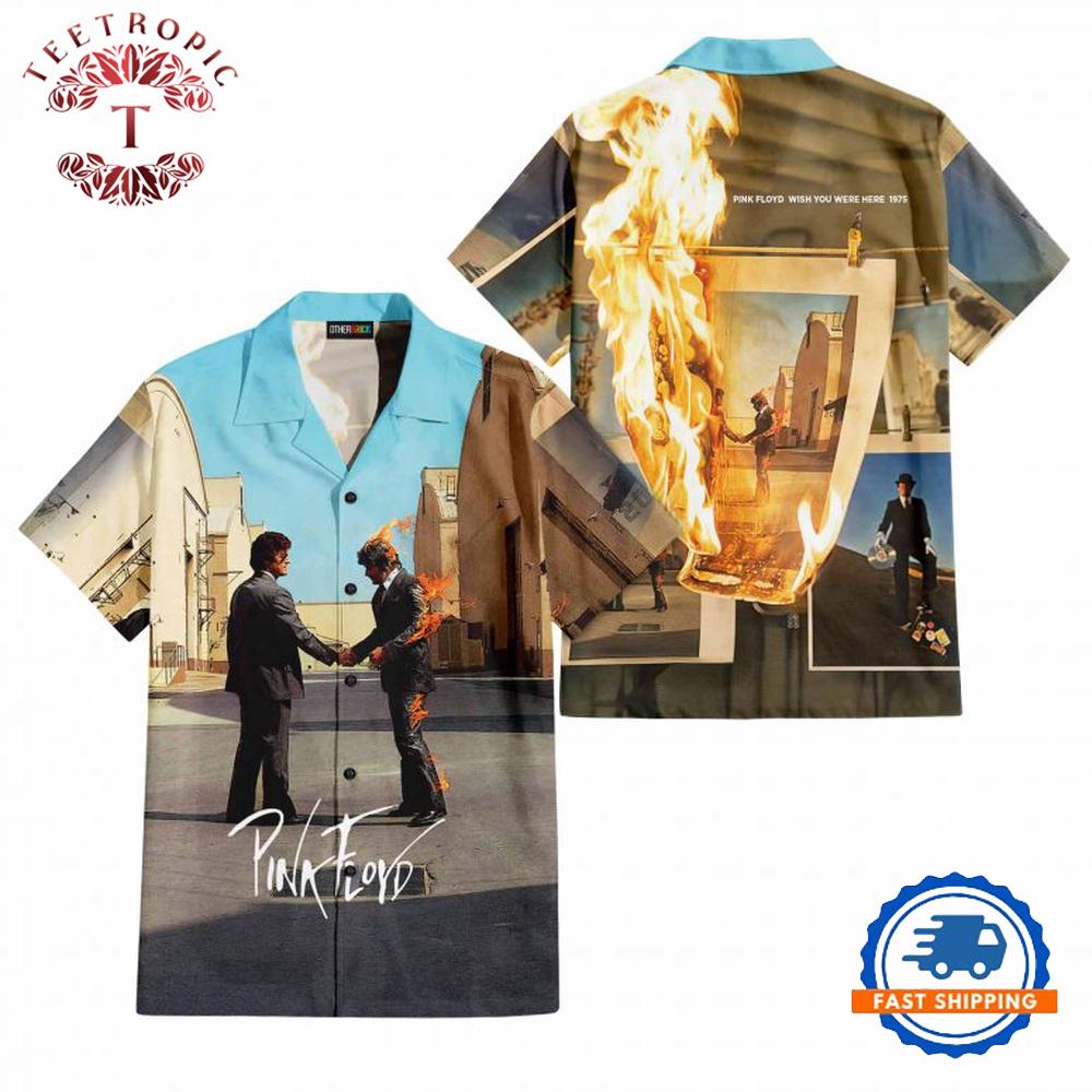 Wish You Were Here Burning Fire Pink Floyd Hawaiian Shirt
