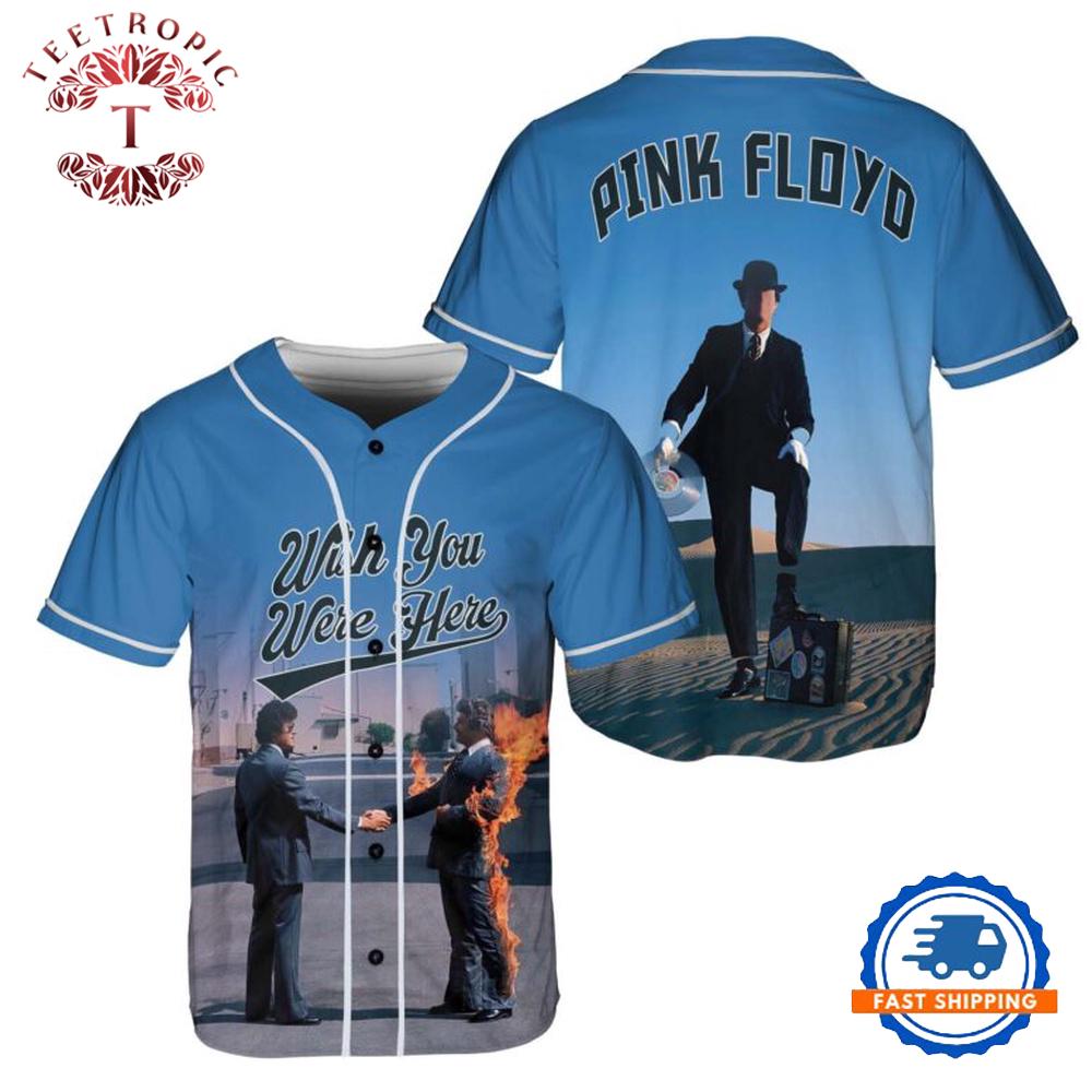 Wish You Were Here Desert Man in Bowler And HandShake Baseball Jersey