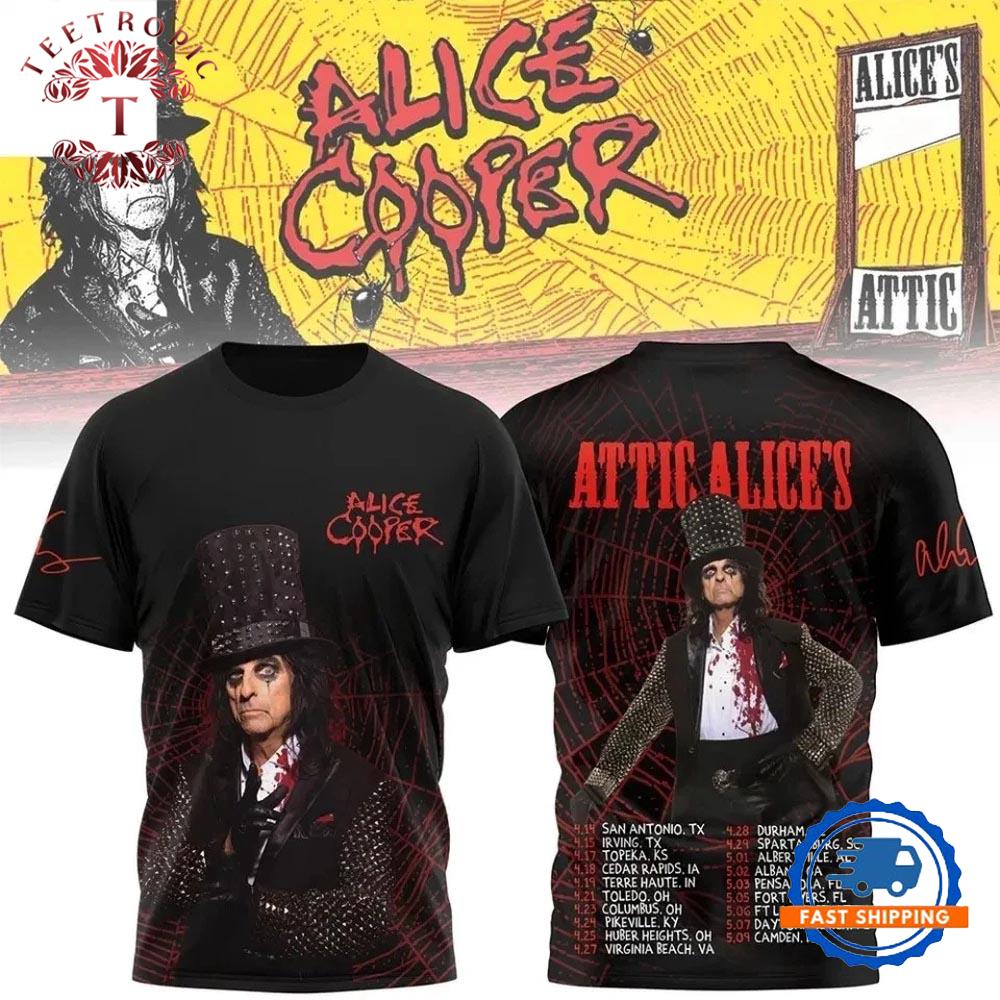 Alice Cooper 2026 Attic 3D T Shirt