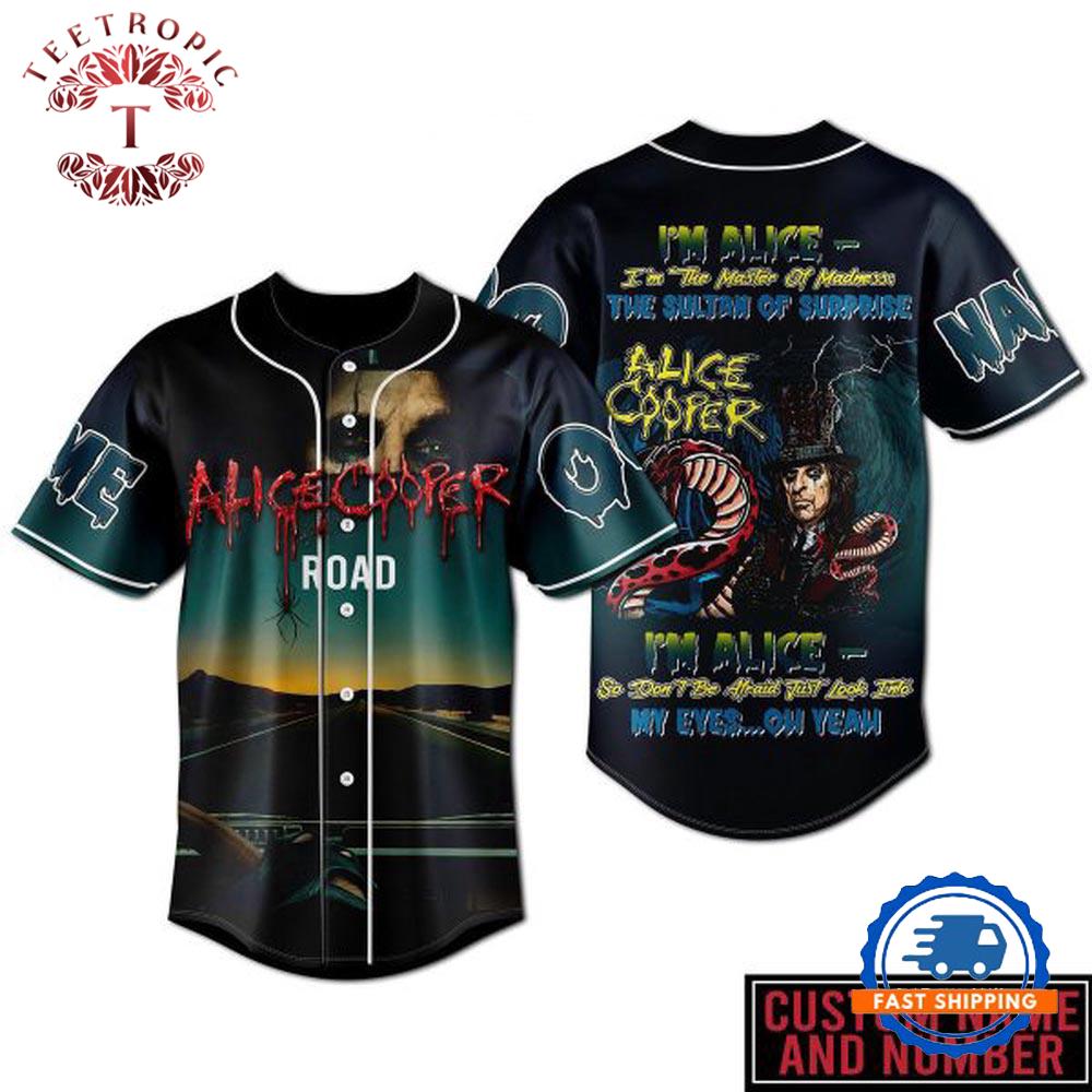 Alice Cooper I’m The Master Of Madness The Sultan Of Surprise Personalized Baseball Jersey