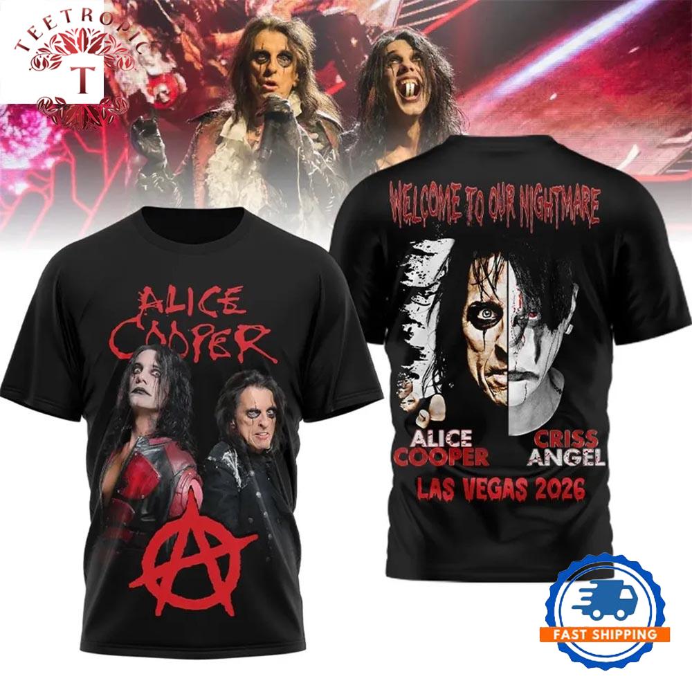 Alice Cooper Welcome To Our Nightmare Las Vegas 2026 Tour Graphic T Shirt