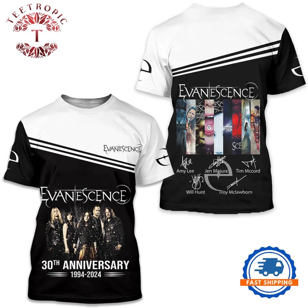 Evanescence 30Th Anniversary 1994 2024 3D T-Shirt