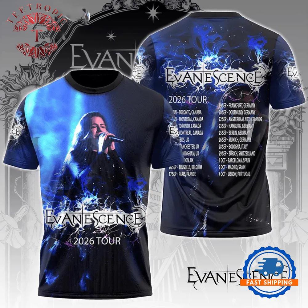 Evanescence Tour 2026 All Over Print 3D T-Shirt