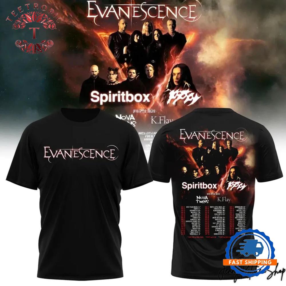 Evanescence US & UK 26 World Tour 3D T-Shirt