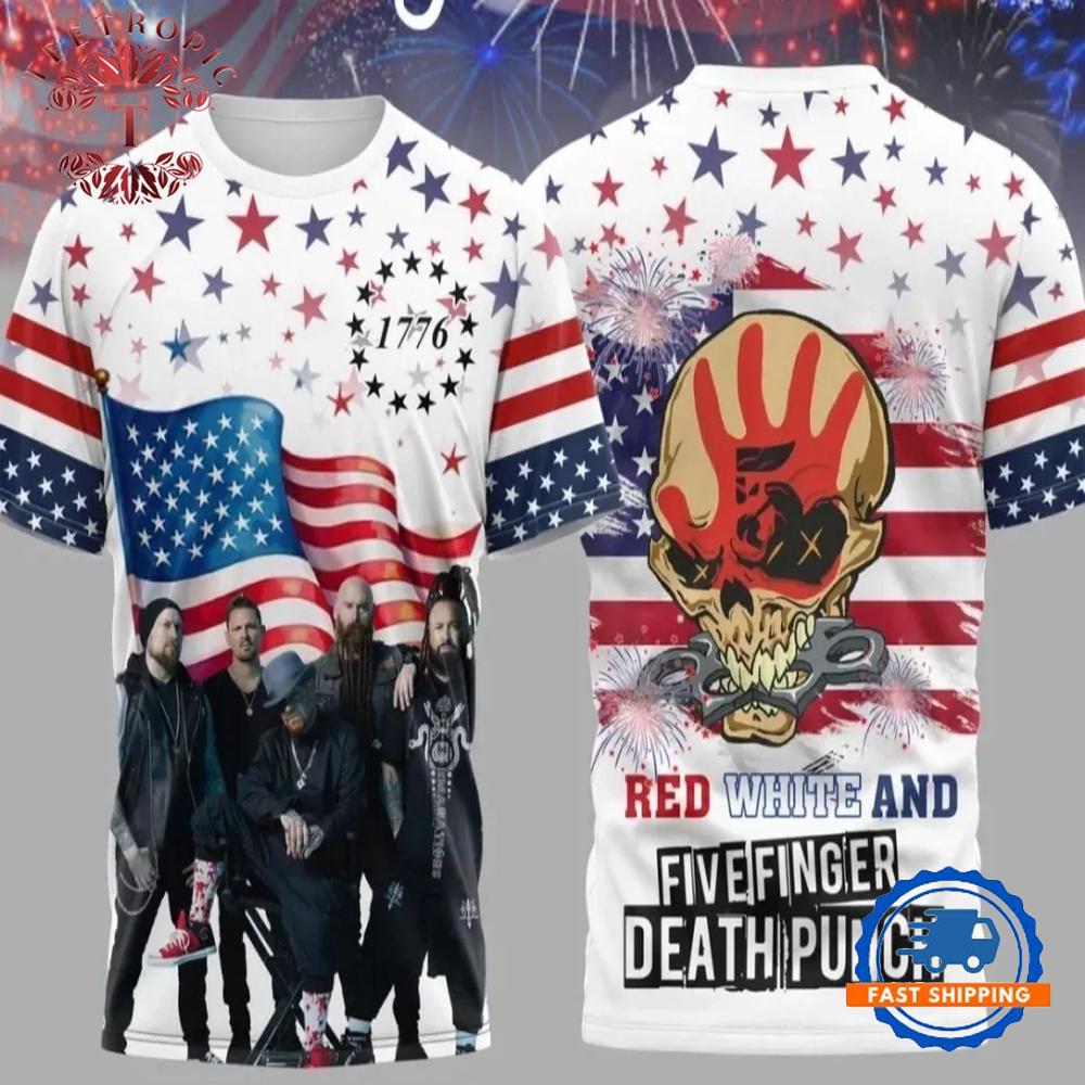 Five Finger Death Punch American Flag 3D T-Shirt
