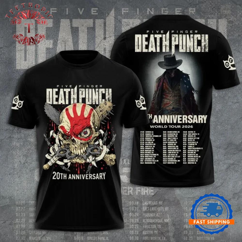 Five Finger Death Punch Tour 2026 3D Shirt