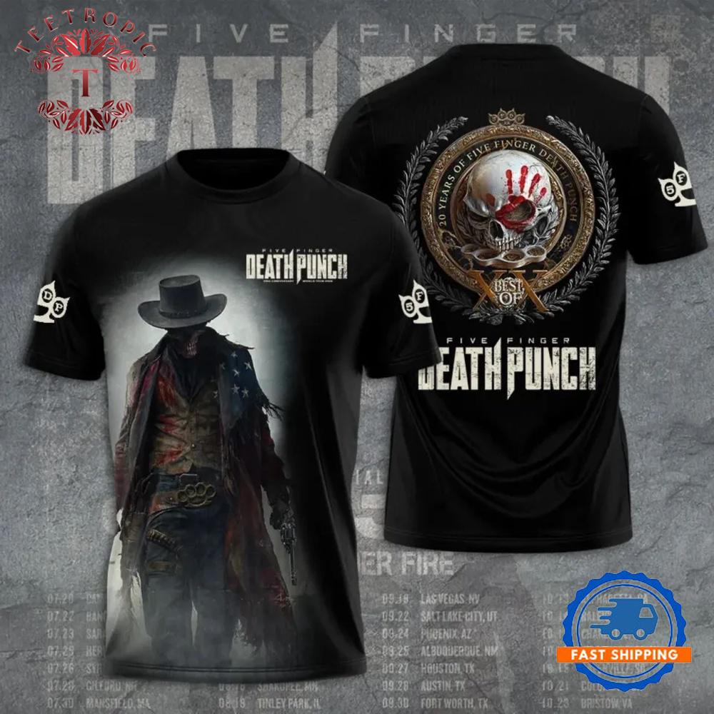 Five Finger Death Punch Tour 2026 New Design 3D Shirt