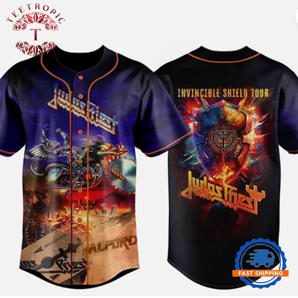 Judas Priest Invincible Shield Tour Baseball Jersey