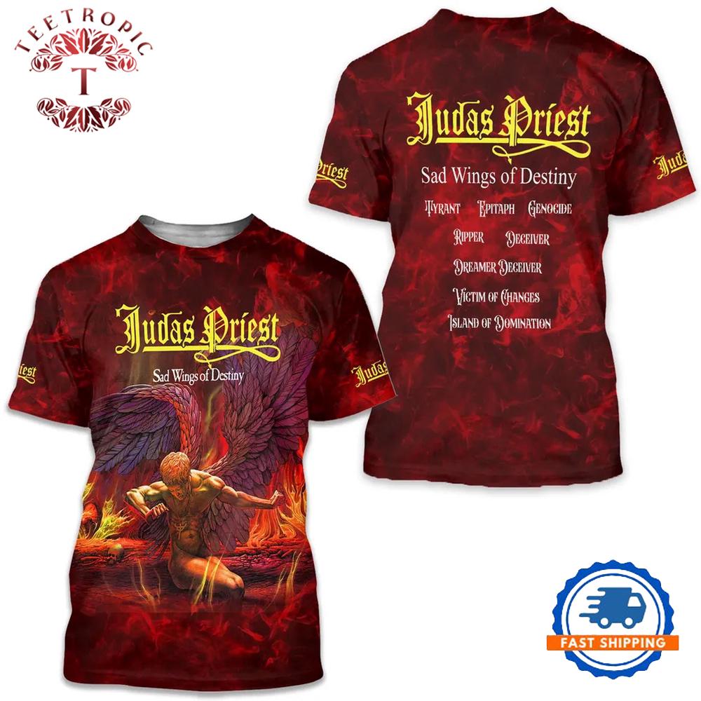Judas Priest Rock Band Sad Wings Of Destiny 3D T Shirt