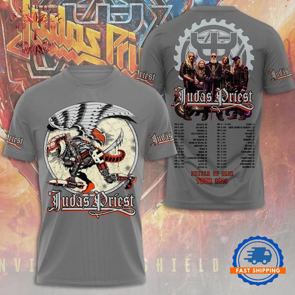 Judas Priest Shield Of Pain Tour 2025 3D T-Shirt