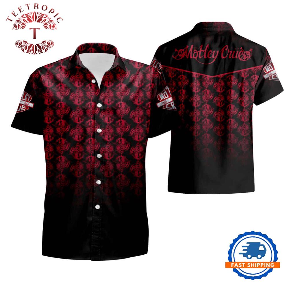 Motley Crue Logo Fade Hawaiian Shirt