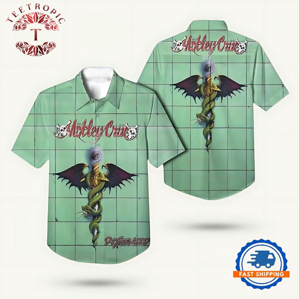 Motley Crue Music Green Hawaiian Shirt