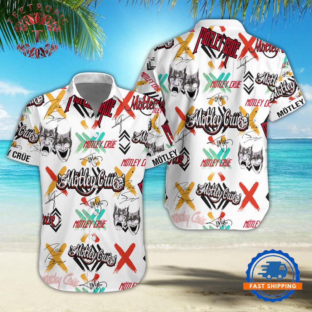 Motley Crue Playful Rock Icons Hawaiian Shirt