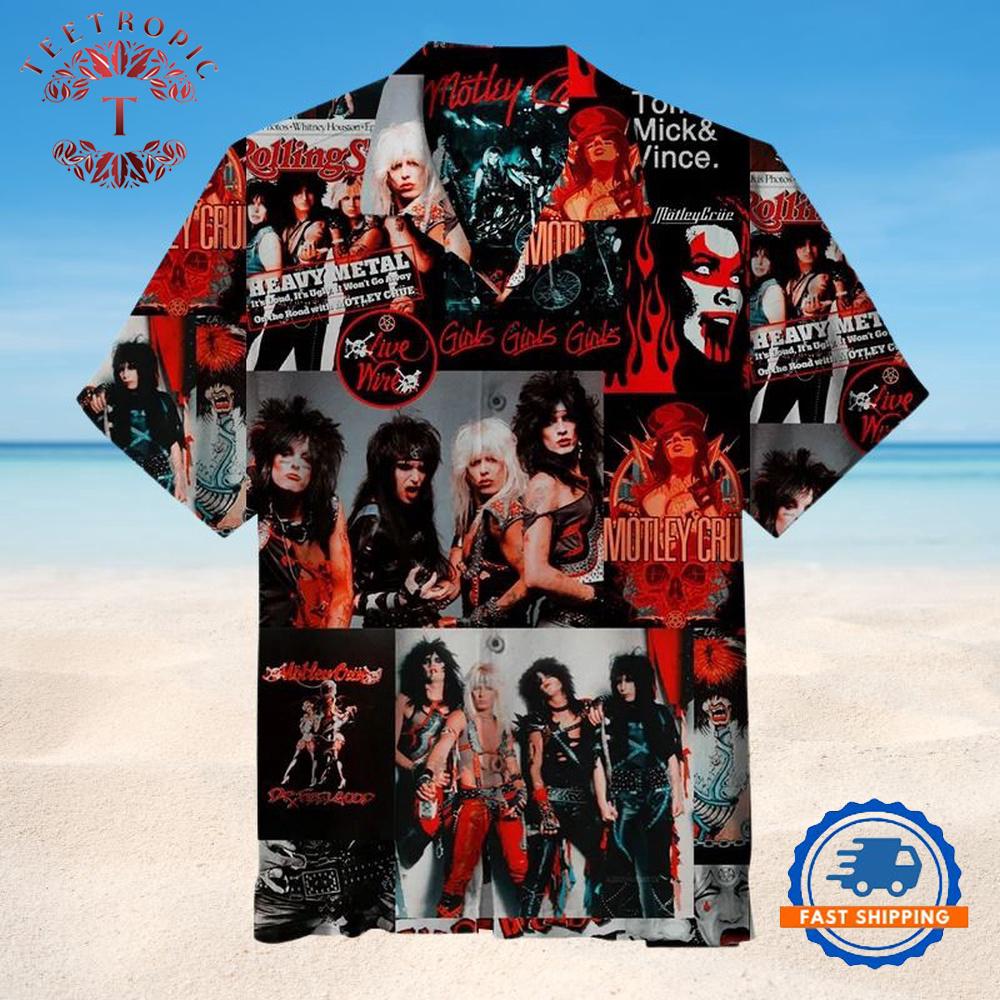 Motley Crue Rock Legends Collage Hawaiian Shirt