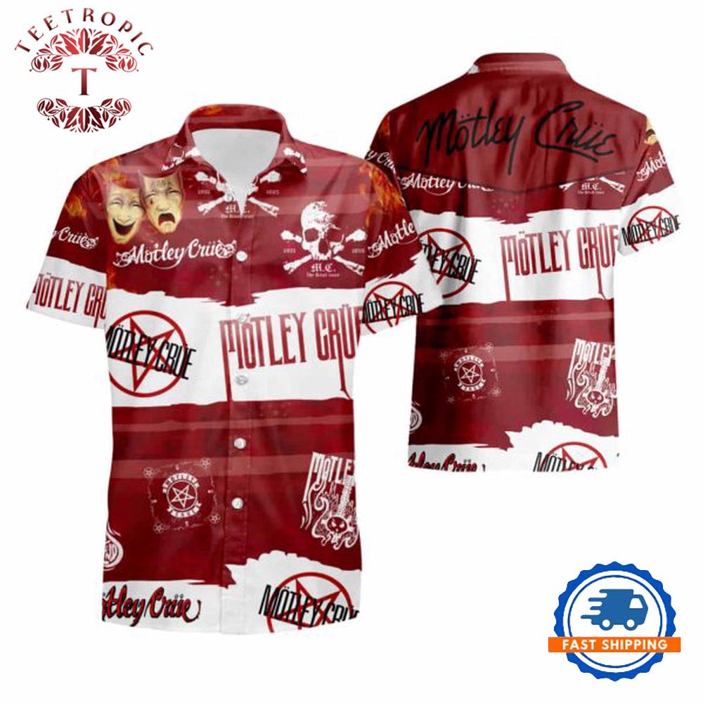 Motley Crue Skull Red Hawaiian Shirt