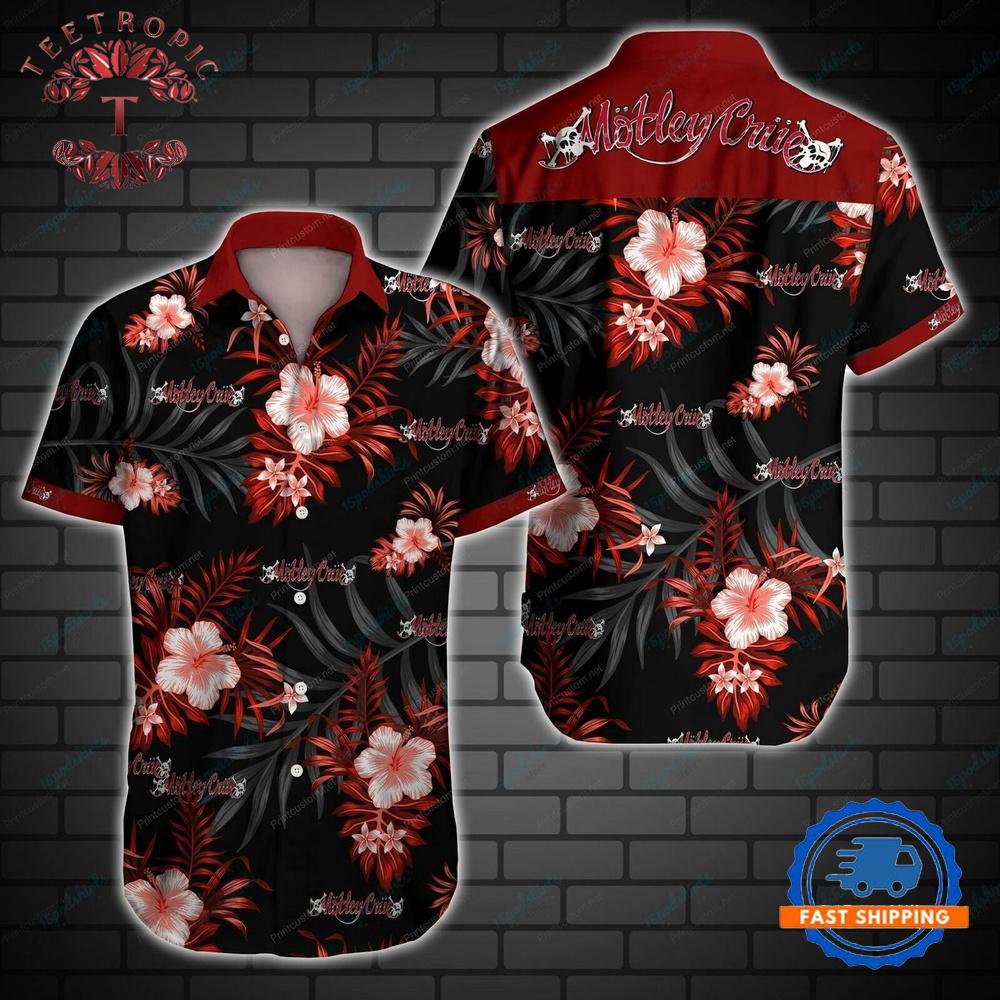 Motley Crue Tropical Rock Flair Hawaiian Shirt