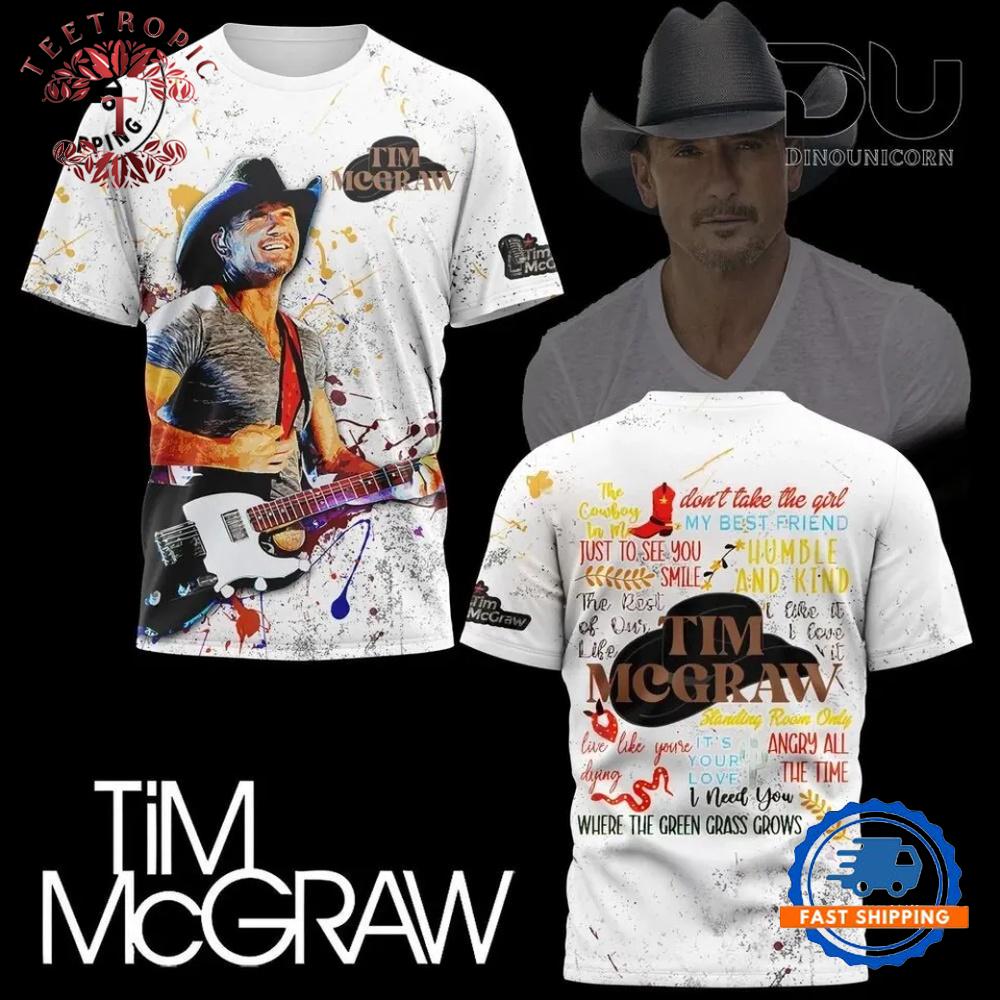 Tim McGraw Where The Green Grass Grows 3D T-Shirt